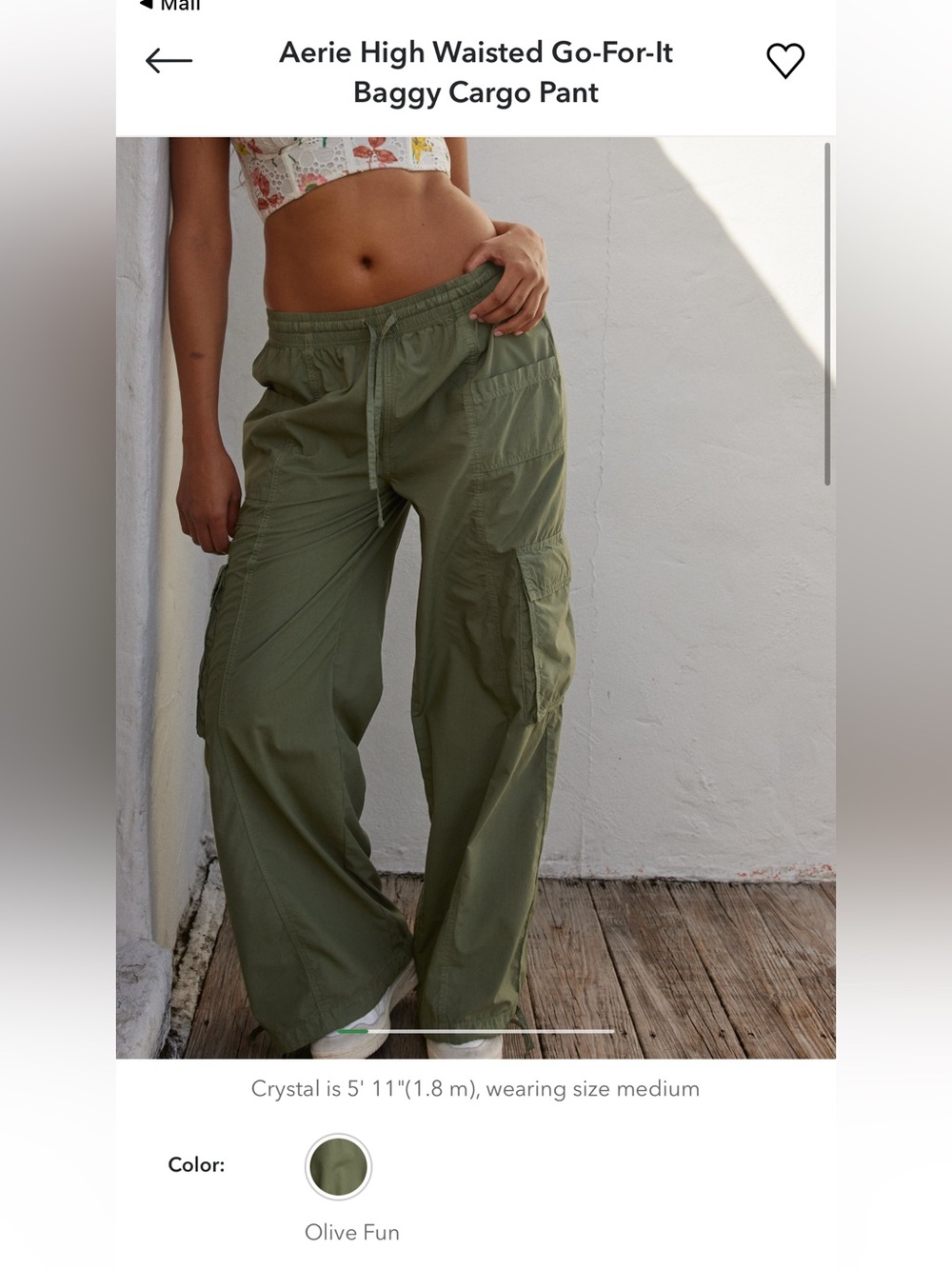 Aerie high waisted baggy cargo pants
